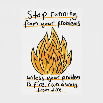 Stop Running Away From Your Problems - Fine Art Print