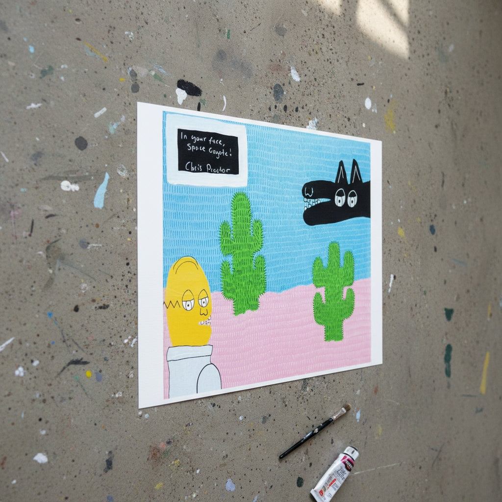 In Your Face, Space Coyote! (Limited Edition of 5) A3